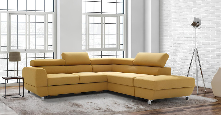 Moderná sivá rohová sedacia súprava s mechanizmom na posteľ