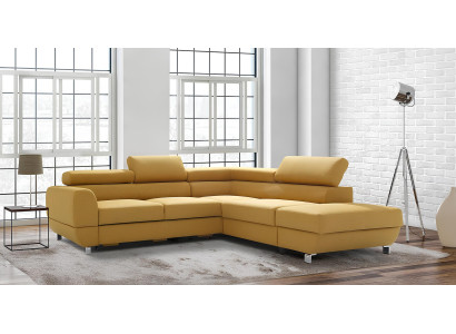 Moderná sivá rohová sedacia súprava s mechanizmom na posteľ