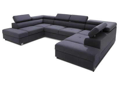 U-tvarovaná lavica s funkciou postele a úložným priestorom z textilu