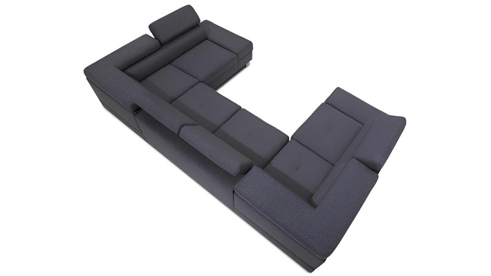 U-tvarovaná lavica s funkciou postele a úložným priestorom z textilu