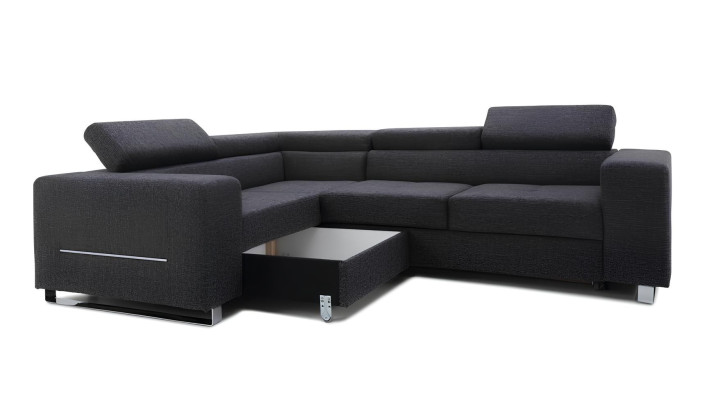 Moderná sivá pohovka s funkciou postele