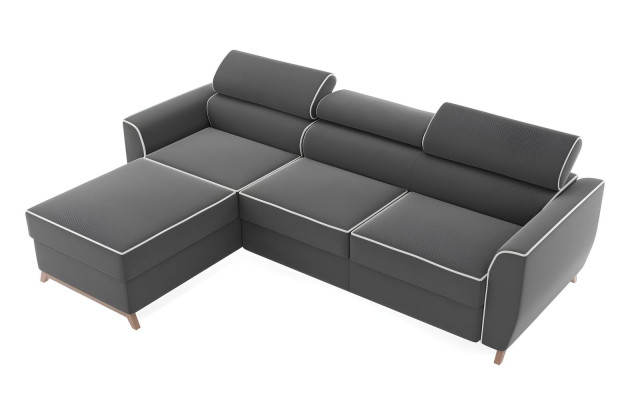 Moderná sivá rohová sedacia súprava