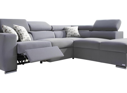 Moderná sivá rohová sedacia súprava