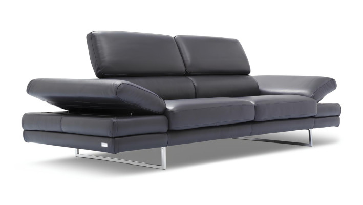 100% talianska koža, moderný dizajn, čierna pohovka pre dve osoby