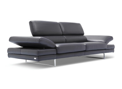 100% talianska koža, moderný dizajn, čierna pohovka pre dve osoby