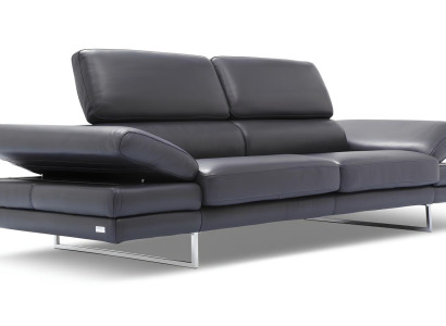 100% talianska koža, moderný dizajn, čierna pohovka pre dve osoby