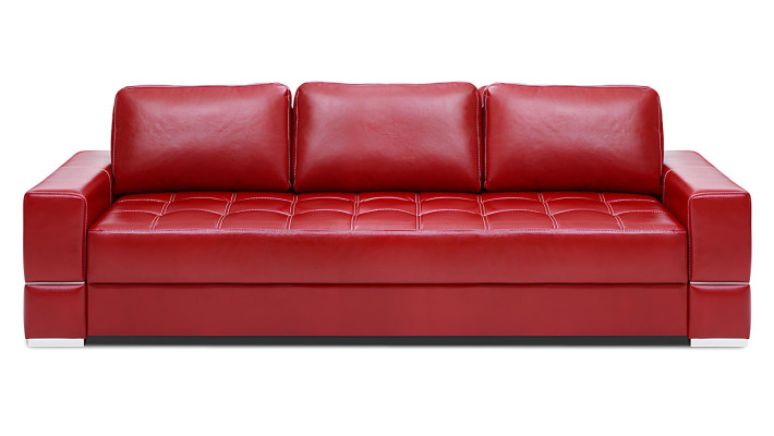 Moderný dizajn pohovky pre 3 osoby s funkciou postele z 100% talianskej kože