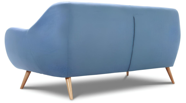 Moderný dvojitý Chesterfield gauč v modrej látke