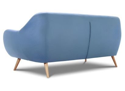 Moderný dvojitý Chesterfield gauč v modrej látke