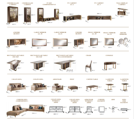 Moderná sedacia súprava 3+1+1 s čalúnenými stoličkami