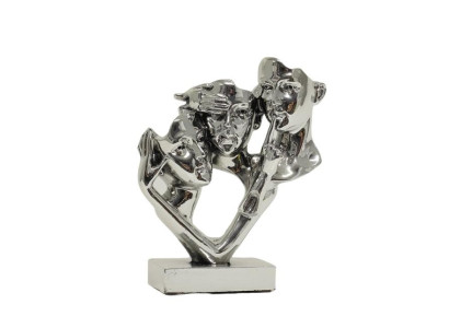 Dekoratívna socha v striebornej farbe 22 cm