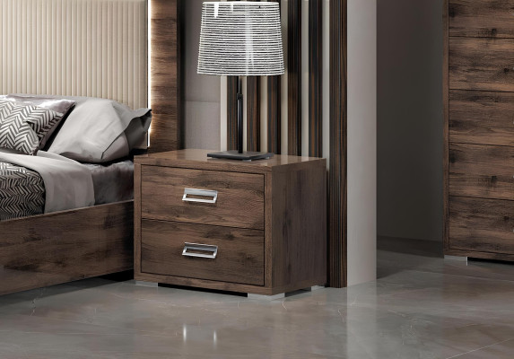 Moderná posteľná súprava s posteľou, nočným stolíkom, komodou a zrkadlom - 6 kusov