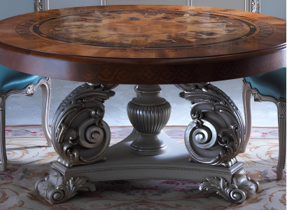 Kruhový jedálenský stôl z masívneho talianskeho dreva