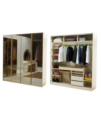 Luxusná spálňa kompletná posteľ nočná skrinka komoda zrkadlo skriňa 7-dielny nábytok