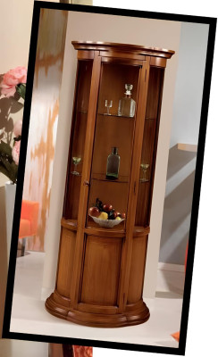 Luxusná drevená vitrína bočná skriňa dizajnérskej skrine talianskeho nábytku