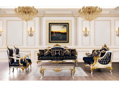 Klasická baroková drevená kávová stôl - Klasický nábytok do obývačky