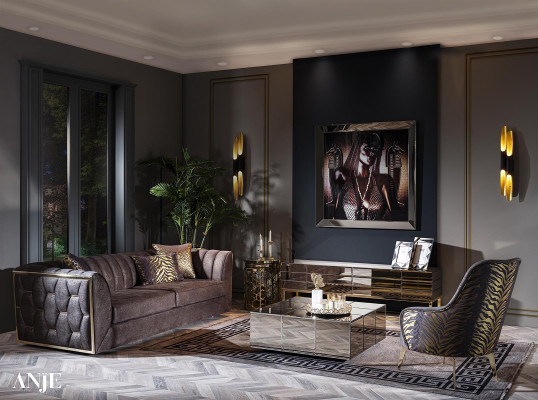 Luxusný gauč komplet RTV TV stojan trojsed