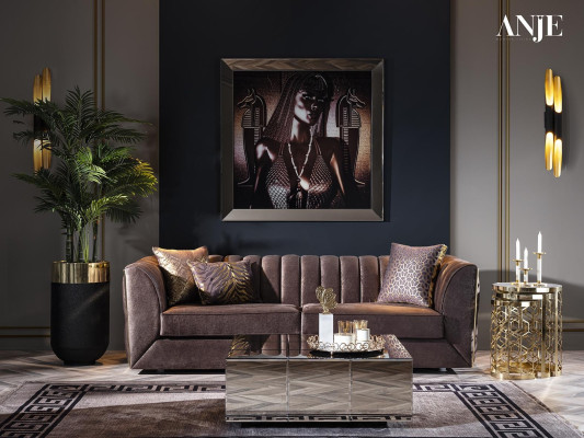 Luxusný 3-sedačkový taupe gauč do obývačky