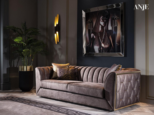 Moderný luxusný súprava pohovky z nehrdzavejúcej ocele do obývačky nová