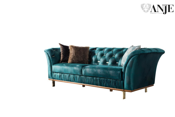 Moderná luxusná tyrkysová sedacia súprava do obývačky