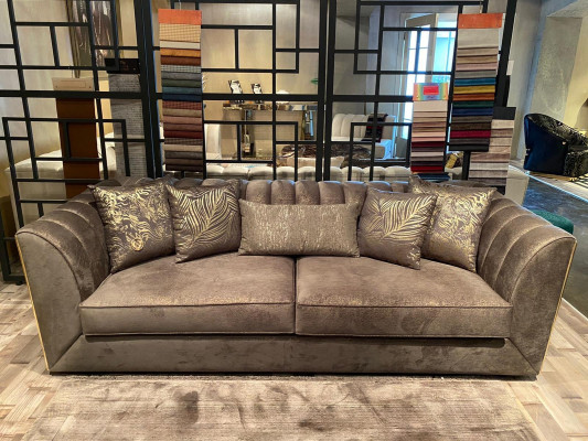 Moderná luxusná taupe trojsedáková sedacia súprava