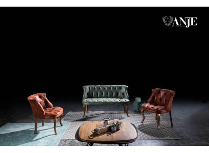 Hnedá kožená stolička na koktaily dizajnového luxusného nábytku do obývačky