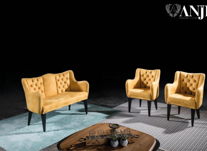 Moderný luxusný oranžový dvojsed