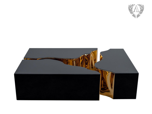 Moderná luxusná čierna kávová stolík v troch častiach