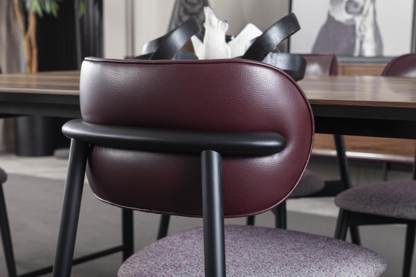 Luxusná čalúnená stolička, loft štýl, sivá, kožená kuchynská stolička