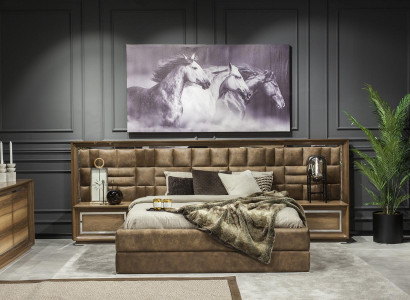 Kompletný hotelový nábytok v hnedej farbe so 4 dielmi