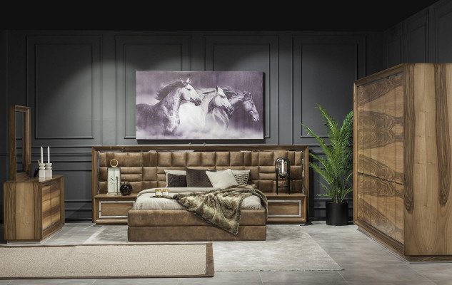 Luxusná posteľ 160x200 hotelový nábytok s poťahom