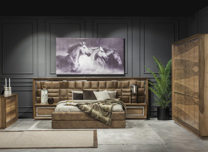 Luxusná posteľ 160x200 hotelový nábytok s poťahom