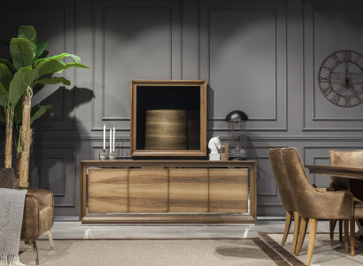 Mobilné nábytkové + zrkadlo hnedej farby s úložným priestorom Jednoduché na použitie Nové