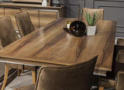 Luxusný jedálenský stôl so 4 stoličkami a nastaviteľným bufetom v 5 častiach