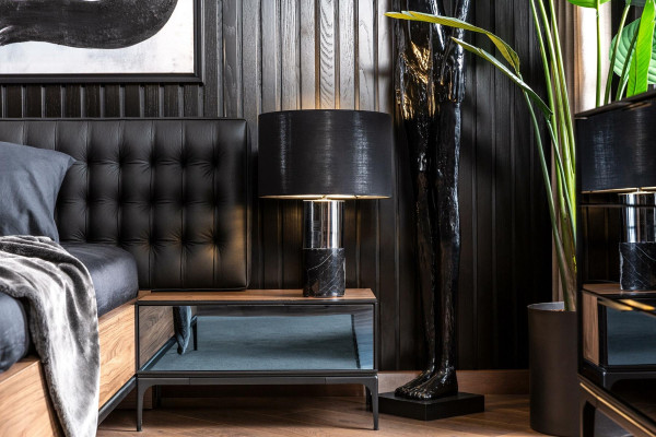 Čierna a hnedá nočná skrinka