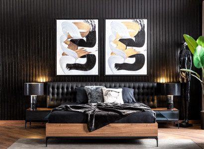 Luxusná nočná skrinka s hnedými sklenenými dverami