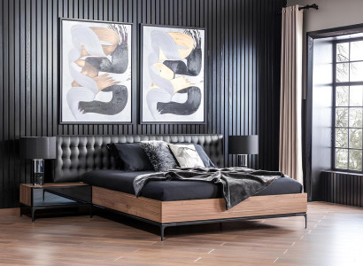 Ideálny kompletný set do spálne s posteľou, nočným stolíkom a skriňou v 4 častiach.