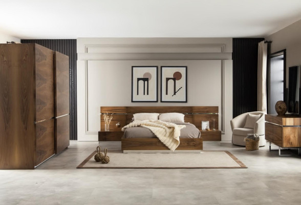 Luxusný spálňový nábytok, nočná skrinka, skriňa, nočná skrinka, zrkadlo v 6 častiach