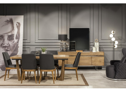 Luxusná kožená stolička, čalúnené stoly, čierny kuchynský nábytok