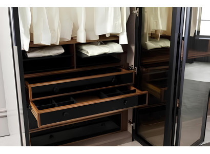 Skriňa s úložným priestorom a sklenenými dverami