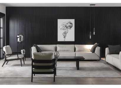 Štyri biele stoličky pre luxusný obývací priestor