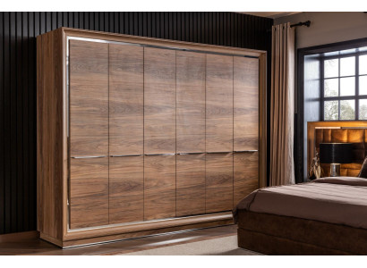 Kompletná posteľná súprava do spálne, vrátane postele, skrine a 2 nočných stolíkov, 4 kusy.