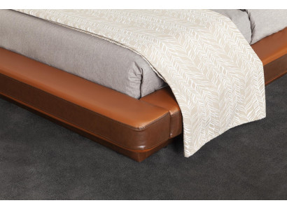 Moderná luxusná posteľná zábrana v hnedej