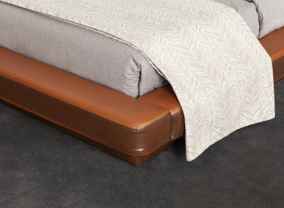 Moderná luxusná posteľná zábrana v hnedej