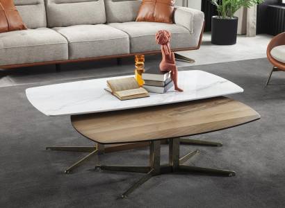 Luxusný konferenčný stolík, pohyblivé stoly do obývačky, drevené stoly 2 kusy.