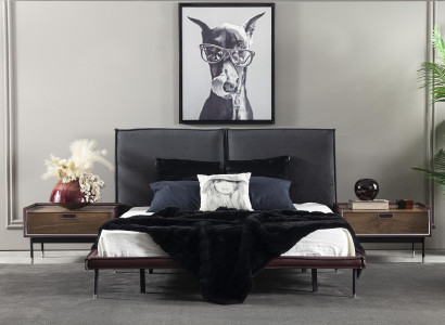 Luxusná hnedá nočná skrinka do spálne, moderná konzola