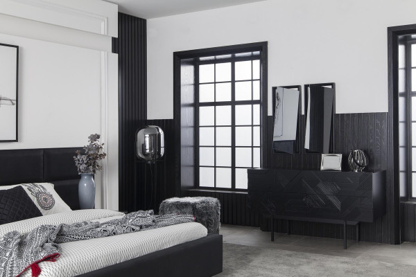 Kompletná posteľná súprava Melnu v štyroch častiach, luxusný set s novým úložným priestorom