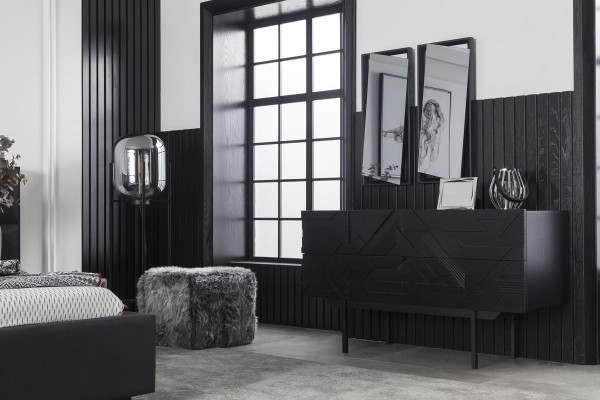 Čierna mobilná skriňa na 138 cm