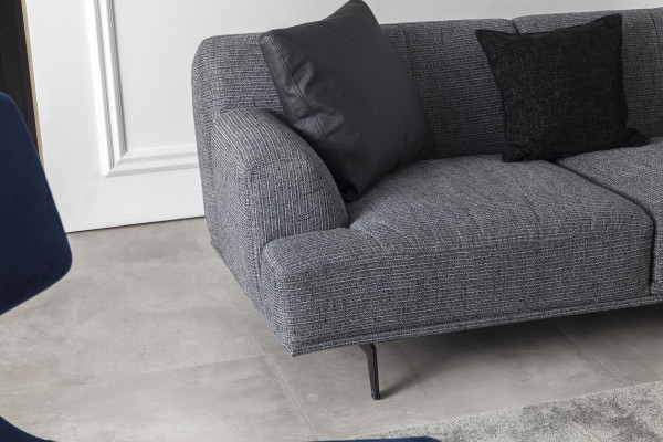 Sofa z jemnega materiala prečnika 284 cm