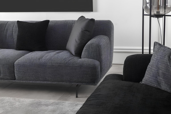 Sivá sedacia súprava pre 4+1 osôb s odnímateľnými vankúšmi, 3 kusy